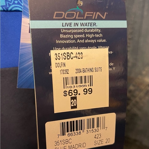 BNWT Bathing Suit Dolfin Swimsuit Size 20 One Piece New - Picture 11 of 12